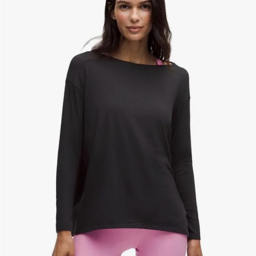 Lululemon Back In Action Long Sleeve Top | Black | Size 8